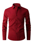 Stretch Overhemd Heren Slim Fit Lange Mouw