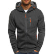 Fleece Hoodie Heren Ritssluiting Contrasterende Zips