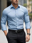 Slim Fit Overhemd Heren Ademend Lange Mouw