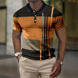 Gestreepte Polo Heren Colorblock Korte Mouw