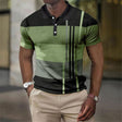 Gestreepte Polo Heren Colorblock Korte Mouw