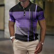 Gestreepte Polo Heren Colorblock Korte Mouw