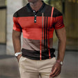 Gestreepte Polo Heren Colorblock Korte Mouw