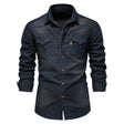 Denim Overhemd Heren Slimfit Borstzakken