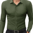 Slim Fit Overhemd Heren Stretch Lange Mouw