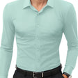 Slim Fit Overhemd Heren Stretch Lange Mouw