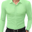 Slim Fit Overhemd Heren Stretch Lange Mouw