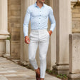 Satijnen Overhemd Heren Slim Fit Subtiele Glans