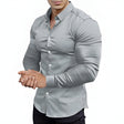 Satijnen Overhemd Heren Slim Fit Subtiele Glans