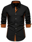 Slim Fit Overhemd Heren Contrasterende Details