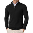 Gebreide Trui Heren Halve Rits Opstaande Kraag Slim Fit