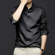 Slim Fit Overhemd Heren Strijkvrij Lange Mouw