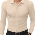 Slim Fit Overhemd Heren Stretch Lange Mouw