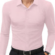 Slim Fit Overhemd Heren Stretch Lange Mouw