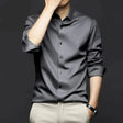 Slim Fit Overhemd Heren Strijkvrij Lange Mouw