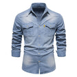 Denim Overhemd Heren Slimfit Borstzakken