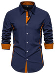 Slim Fit Overhemd Heren Contrasterende Details