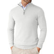 Gebreide Trui Heren Halve Rits Opstaande Kraag Slim Fit