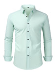 Slim Fit Overhemd Heren Lange Mouw Reverskraag