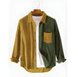 Ribfluweel Overhemd Heren Colorblock Borstzak