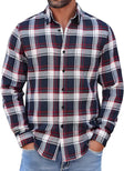 Geruit Flanel Overhemd Heren Casual Lange Mouw