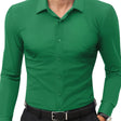 Slim Fit Overhemd Heren Stretch Lange Mouw