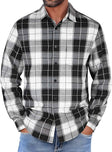 Geruit Flanel Overhemd Heren Casual Lange Mouw