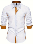 Slim Fit Overhemd Heren Contrasterende Details