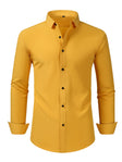 Slim Fit Overhemd Heren Lange Mouw Reverskraag