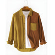 Ribfluweel Overhemd Heren Colorblock Borstzak