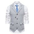 Tweed Gilet Heren Visgraat Revers