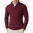 Gebreide Trui Heren Halve Rits Opstaande Kraag Slim Fit