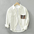 Corduroy Overshirt Heren Etnisch Borstzak Detail