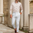 Satijnen Overhemd Heren Slim Fit Subtiele Glans
