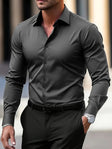 Overhemd Heren Slim Fit Lange Mouw