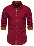 Slim Fit Overhemd Heren Contrasterende Details