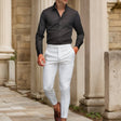 Satijnen Overhemd Heren Slim Fit Subtiele Glans