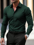 Overhemd Heren Slim Fit Lange Mouw