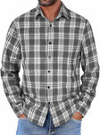 Geruit Flanel Overhemd Heren Casual Lange Mouw