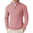 Gebreide Trui Heren Halve Rits Opstaande Kraag Slim Fit