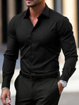 Overhemd Heren Slim Fit Lange Mouw