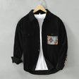 Corduroy Overshirt Heren Etnisch Borstzak Detail