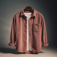 Ribfluweel Overshirt Heren Borstzak Lange Mouw