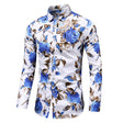Bloemenprint Overhemd Heren Lange Mouw Klassieke Kraag