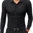 Slim Fit Overhemd Heren Stretch Lange Mouw