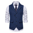 Tweed Gilet Heren Visgraat Revers