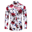 Bloemenprint Overhemd Heren Lange Mouw Klassieke Kraag