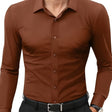 Slim Fit Overhemd Heren Stretch Lange Mouw