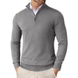 Gebreide Trui Heren Halve Rits Opstaande Kraag Slim Fit