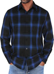 Geruit Flanel Overhemd Heren Casual Lange Mouw